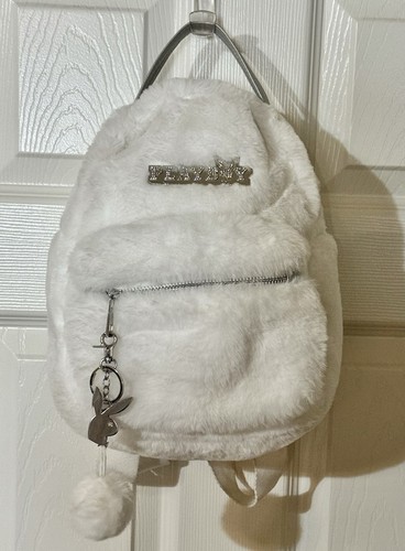 Playboy White Fur Bling Limited Edition Backpack