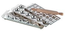 Ravioli Maker Set- Includes 3 Trays & Wooden Rolling Pin- Pasta Machine Acces...