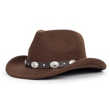 UTOWO Kids Western-Cowboy-Hat for Baby 2-7 Years Button Tape Decor With Brown
