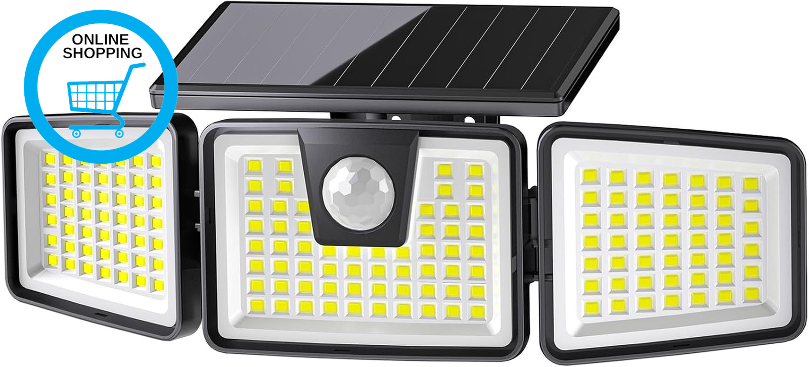 156LED Solar Lights Outdoor, Solar Security Lights Outdoor Motion Sensor 270° Wi
