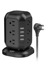 AiJoy 10 Ft Power Strip Tower with USB Ports Surge Protector with 12 AC Outlet
