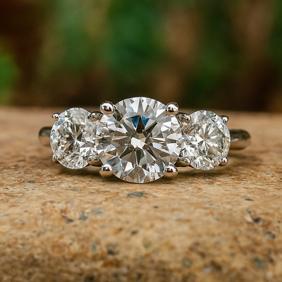 PREISVORSCHLAG 2,00ct DE/VS Lab Grown Diamanten Trilogie Verlobungsring Platin
