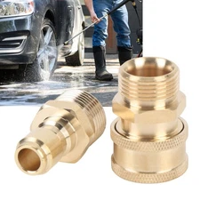 Pressure Washer Adapter Set 5000 PSI Brass M22 Male Thread Fitting 3/8in Quick