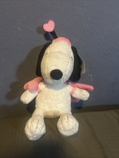 Hallmark Peanuts Cupid Snoopy Dog Valentine  s Day Plush Pink Angel Wings 17  
