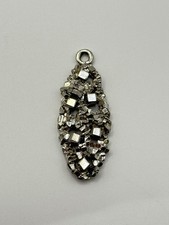 Natural Pyrite Fools Gold Crystal Cluster Pendant Vintage Brutalist Modernist