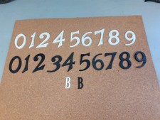 Plastic Door Numbers  Antique Finish Black or White (0-9) 4" H   B's  2.5   New