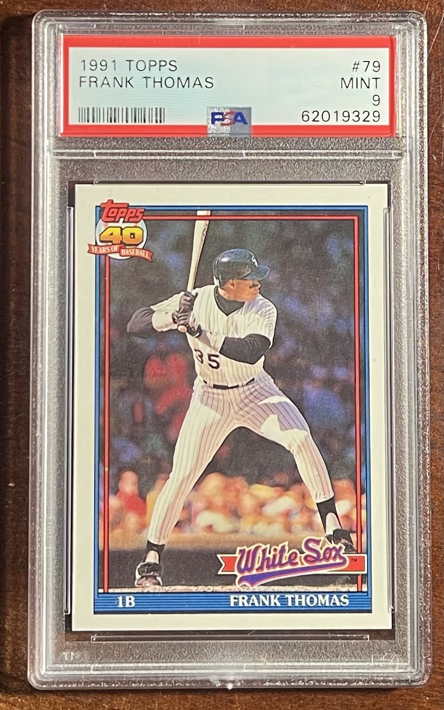 1991 Topps Frank Thomas💪2nd Year Rookie🔥PSA 9🎆MINT💎CENTERED🎯White Sox view 1
