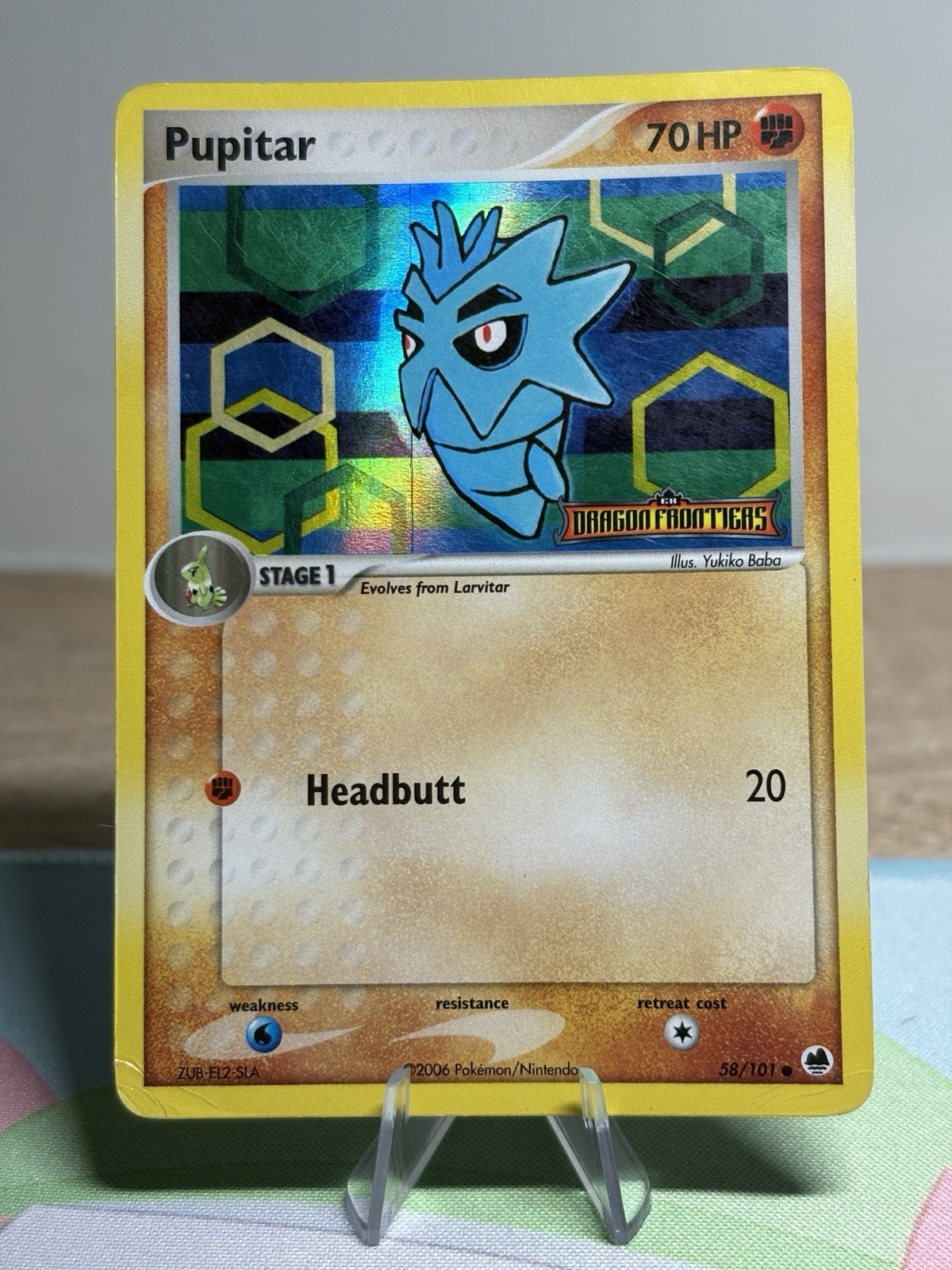 Pupitar 58/101 Ex Dragon Frontiers 2006 Reverse Holo Pokemon Card Stamped MP