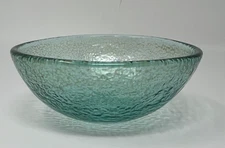 Fire And Light Aqua Cereal Soup Bowl 6" Recycled Glass Retired