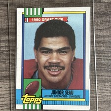 Topps 1990 Topps Junior Seau #381 Rookie Draft Pick San Diego Chargers Card. rookie card picture