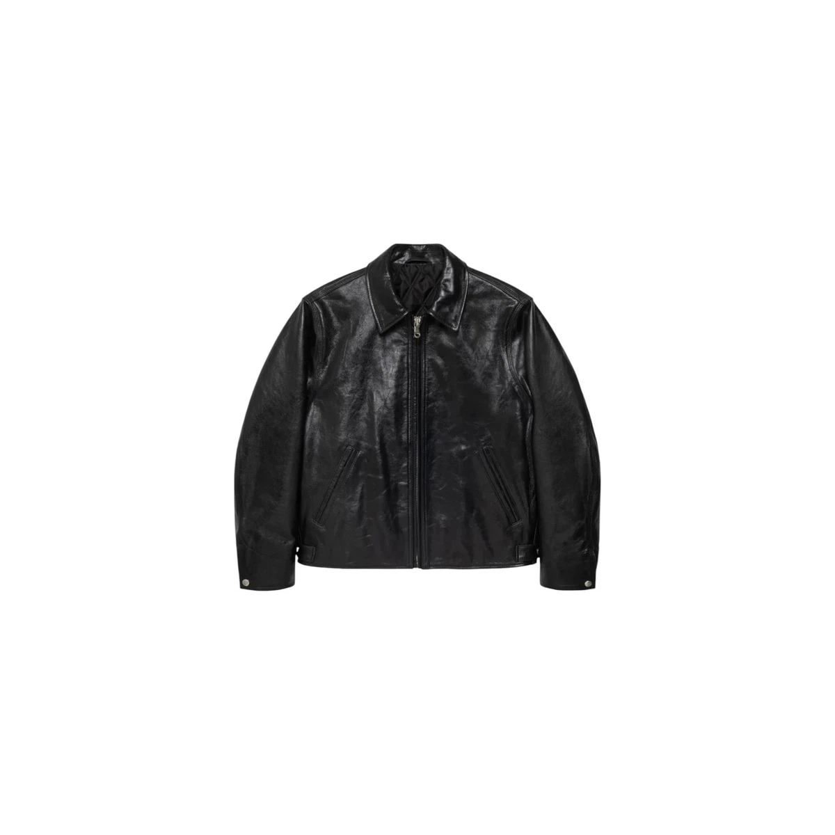 Black Leather Outer Shell Stussy Coats, Jackets & Vests for Men