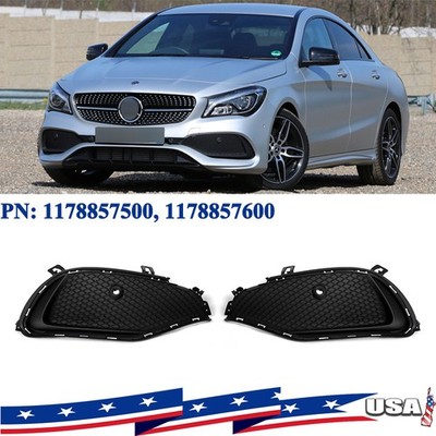 For 2016-2019 Benz CLA200 CLA250 CLA45 W117 Pair Bumper Fog Light Grille Covers