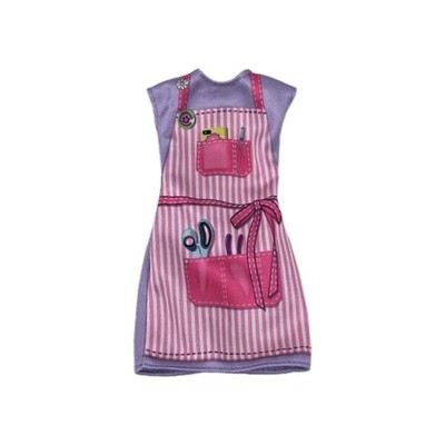 Barbie You Can Be A Florist Doll Dress Purple Sim Stripe Apron 2020 Mattel GTN58