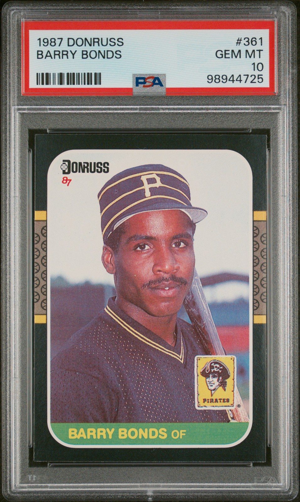 1987 DONRUSS #361 BARRY BONDS ROOKIE RC PSA 10