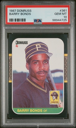 1987 DONRUSS #361 BARRY BONDS ROOKIE RC PSA 10