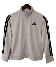 Adidas Youth Full Zip Warm Up Track Jacket Natural Tan NWT Kids S M L XL