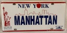 MANHATTAN BIG APPLE TWIN TOWERS NEW YORK SKYLINE license plate Statue Liberty NY