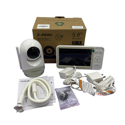 HelloBaby HB6256-M 5.0'' TFT LCD Video Baby Monitor 2.4Ghz #OB4397 (TC)