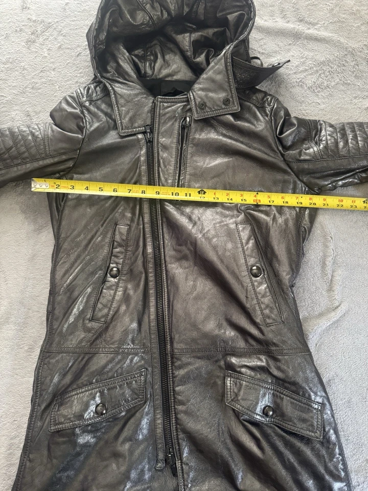 Gabardina Diesel negra dorada para hombre de imitación negra con botones con cremallera talla grande / 42 Foto 3 de 4