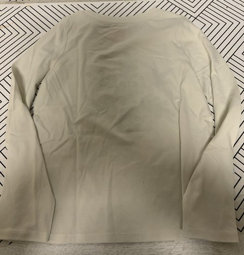 🥥 Girls Long Sleeve T-Shirt Cream Snowflake Size S (6/7)🆕 - Picture 2 of 5