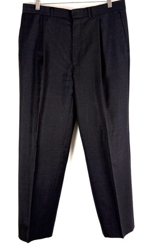 Balmain, Vintage Balmain Paris Herren Hose W34 L30 anthrazit schwarz Wolle Plissee Tapered