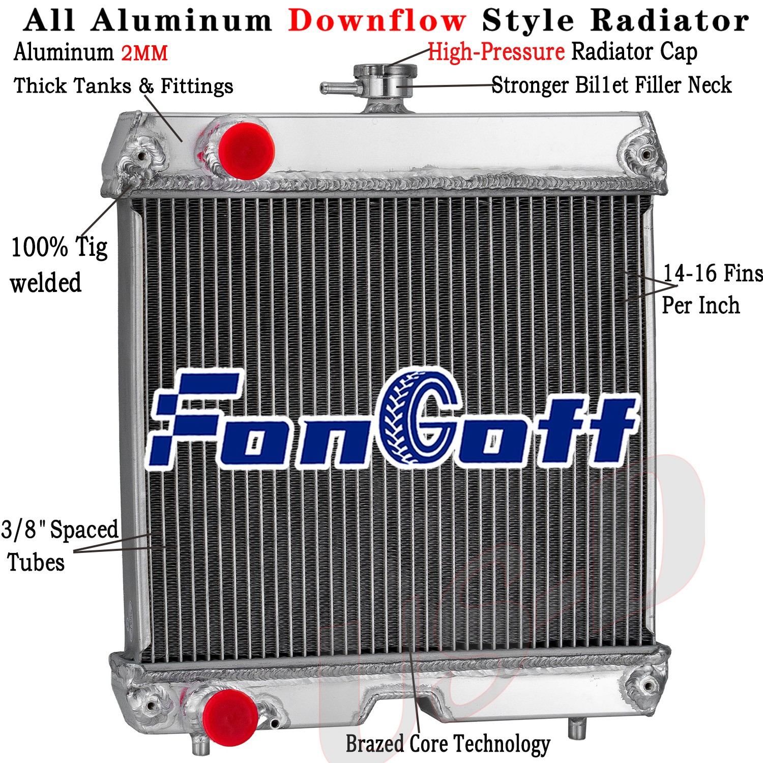 FILA Radiatore 2 file adatto per trattore Kubota B26 B2630HSD B2710HSD B2910HSD B3200HSD