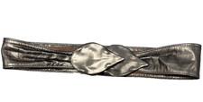 Vintage 80s/90s bronze leather leaf belt - 26"