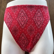 Vtg Warner's Silky Made For Friday Hi-Leg Panty Large 55158 Red Geometric NWOT