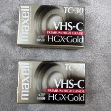 Maxell VHS-C TC-30 HGX-Gold Premium High Grade Camcorder Tape 2 Pack Sealed New