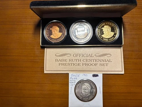 5) .999 FINE SILVER RDs: Babe Ruth Set & 3-Thomas Jefferson RDs @ SCRAP PRICING!