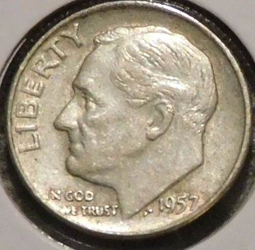 Silver Dime - Roosevelt - 1957-D [Set break]