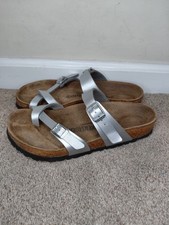 Birkenstock Mayari Silver Birko-Flor Regular Width Women Size 39EU 8US