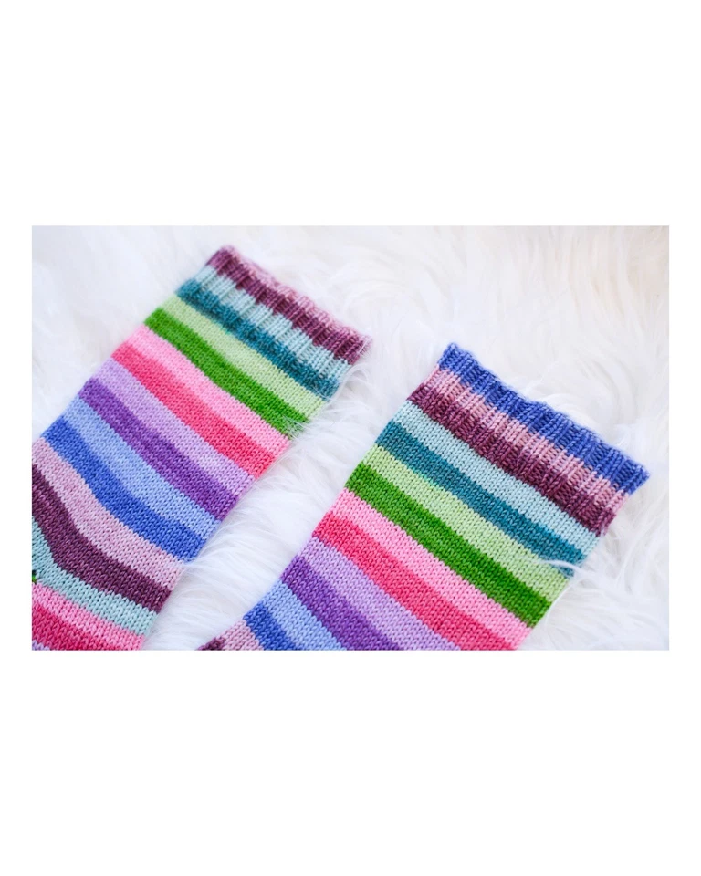 Handgestrickte bunte Socken mit Streifen aus handgefärbter Wolle Gr.39/40 - Bild 3 von 3