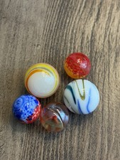 Lot Of 5 Brand New Marbles Various Sizes And Colors Free Shipping