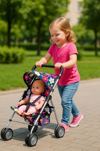 как выглядит 4 Piece Baby Doll Play Set Flower Design Includes - Foldable Pack 4 Pc Flower фото