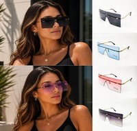 Oversized Sunglasses Womens Square Flat Top Large Black Luxury Ladies Big UV400