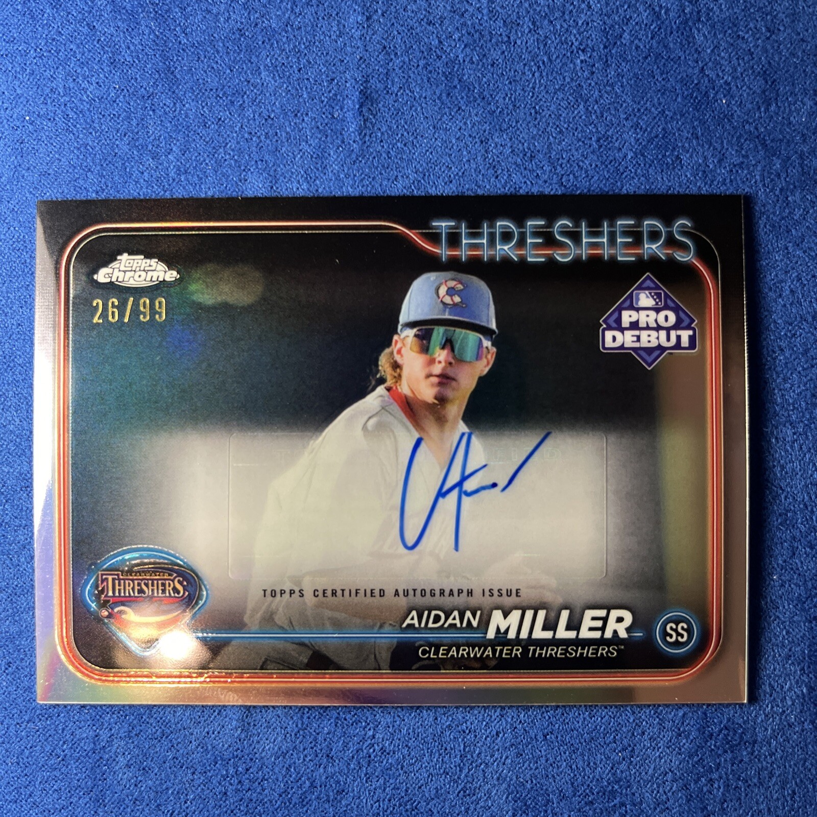 2024 Topps Pro Debut Aidan Miller Chrome Refractor Auto /99 Phillies Threshers