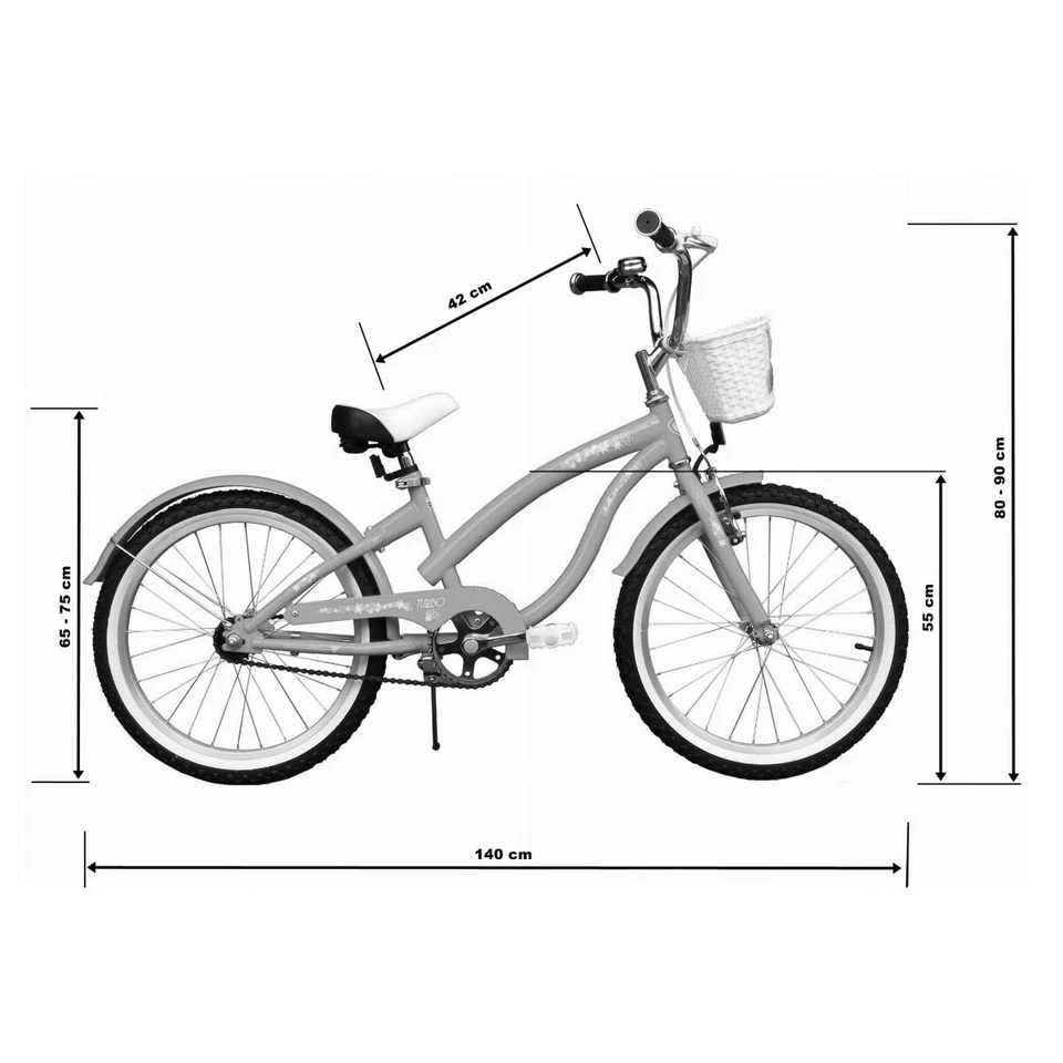 CRUISER 20" Kinderfahrrad Mädchenfahrrad Fahrrad für Mädchen Kinderrad BLAU-ROSA - Bild 4 von 4