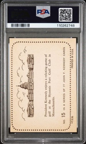 1964 Topps John F. Kennedy #15 JFK Golf - PSA 7 RARE - Picture 2 of 2