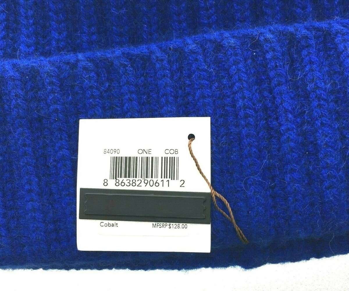 Coach Knit Beanie Hat Winter Cap, 100% Cashmere, Cobalt Blue