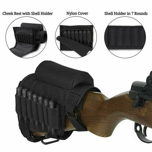 Custodia porta munizioni fucile tattico buttstock guanciale poggia fucile con 7 colpi - Foto 5 di 19