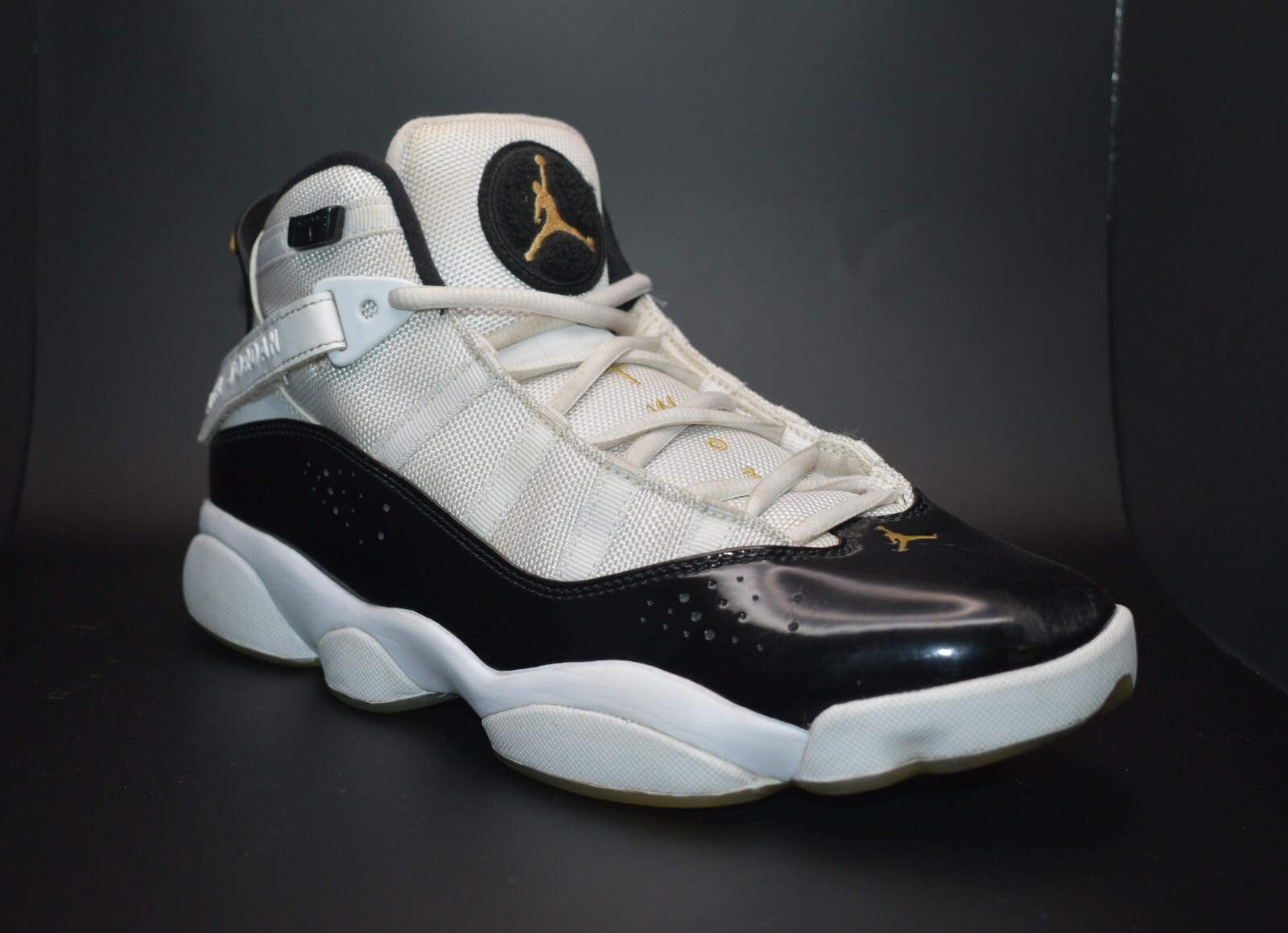 Nike Air Jordan Rings Defining Moments White Black Ice Gold Size