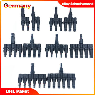 1 Paar Solar-T-Abzweigverbinder Solarpanel-Paralleladapter MMF FFM PV-Kabel #DE