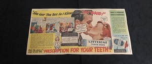 1950’s “Lost The Bet” Listerine Tooth Powder Newspaper Comic Print Ad 2D23
