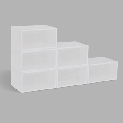 12pcs Clear Shoe Storage Box Plastic Stackable Shoe Organizer Containers Bins 