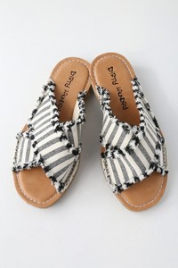 black striped sandals