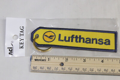 Lufthansa Key Tag Ring Embroidered by ACI Aviation Collectables - NEW Old Stock