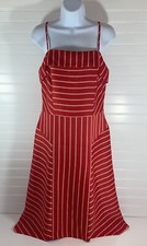 BANANA REPUBLIC dress sz 6 lined Spaghetti Strap Red White Stripes RN#54023 2017