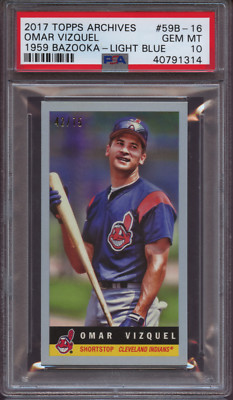 2017 Topps Archives 1959 Bazooka 59B-16 Omar Vizquel Blue PSA 10