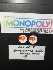 Monopoly For Millennials Red #3 Thumbs Down Experience Chips 2018 Lote de 2